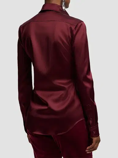 Ralph Lauren Collection Women's Cameron II Satin Straight-Fit Shirt | Thumbnail 3
