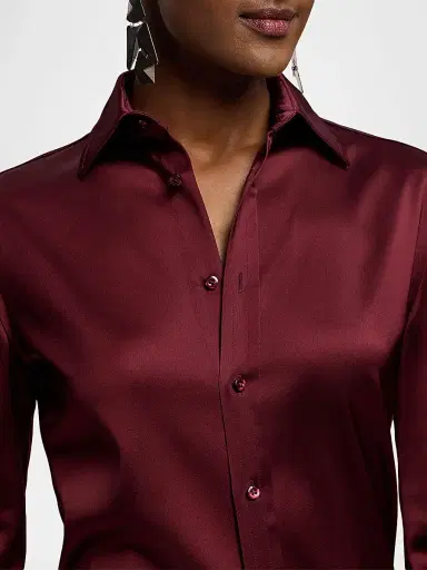 Ralph Lauren Collection Women's Cameron II Satin Straight-Fit Shirt | Thumbnail 5