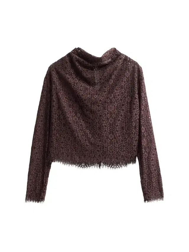 TANYA TAYLOR Women's Adrien Cowlneck Lace Top