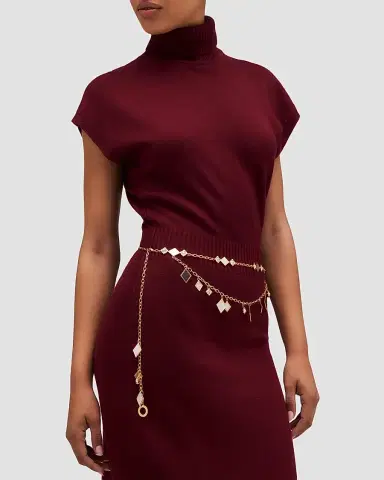 Ramy Brook Women's Eliza Goldtone, Enamel & Glass Crystal Chain Belt | Thumbnail 2