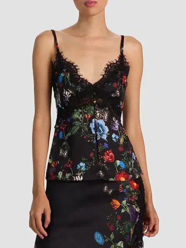 Alice + Olivia Women's Maeve Floral Midi Slip Skirt | Thumbnail 4 Alice + Olivia Women's Maeve Floral Midi Slip Skirt | Thumbnail 4