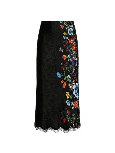 Alice + Olivia Women's Maeve Floral Midi Slip Skirt | Thumbnail 1 Alice + Olivia Women's Maeve Floral Midi Slip Skirt | Thumbnail 1