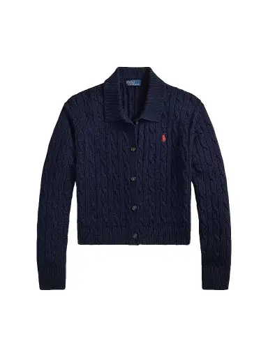Polo Ralph Lauren Women's Cable Cotton Polo-Collar Cardigan | Thumbnail 1