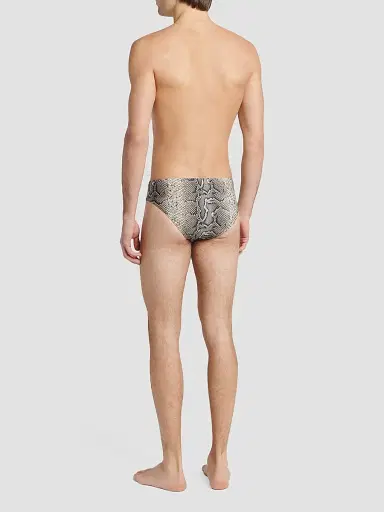 Tom Ford Men's Snake-Print Jersey Swim Briefs | Thumbnail 3 Tom Ford Men's Snake-Print Jersey Swim Briefs | Thumbnail 3