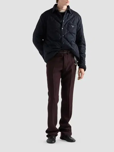 Prada Men's Padded Cashmere Shirt | Thumbnail 2 Prada Men's Padded Cashmere Shirt | Thumbnail 2