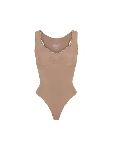 Skims Women's Seamless Sculpt Scoopneck Thong Bodysuit | Thumbnail 1