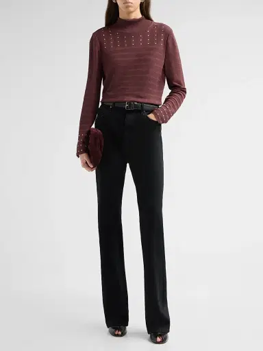 Misook Women's Studded Rib-Knit Top | Thumbnail 2