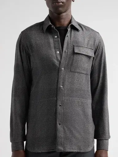 Kiton Men's Buba Plaid Wool-Cotton-Cashmere Shirt | Thumbnail 5 Kiton Men's Buba Plaid Wool-Cotton-Cashmere Shirt | Thumbnail 5