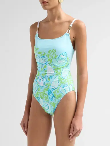 Lilly Pulitzer Women's Napili Rope Throw Me A Line Print One-Piece Swimsuit | Thumbnail 4
