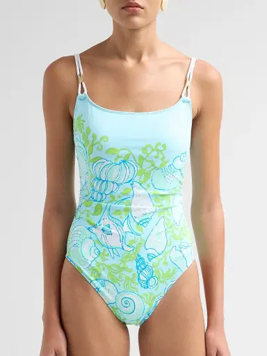 Lilly Pulitzer Women's Napili Rope Throw Me A Line Print One-Piece Swimsuit | Thumbnail 5