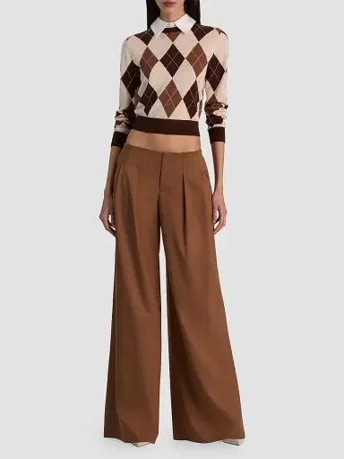Alice + Olivia Women's Carolann Argyle Wool Pullover Sweater | Thumbnail 2 Alice + Olivia Women's Carolann Argyle Wool Pullover Sweater | Thumbnail 2