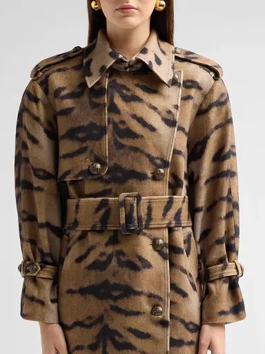 Kobi Halperin Women's Nicole Tiger Stripe Print Coat | Thumbnail 5