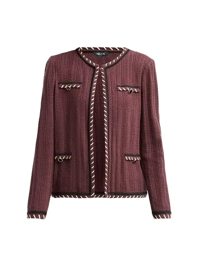 Misook Women's Heritage Whipstich Cable-Knit Jacket