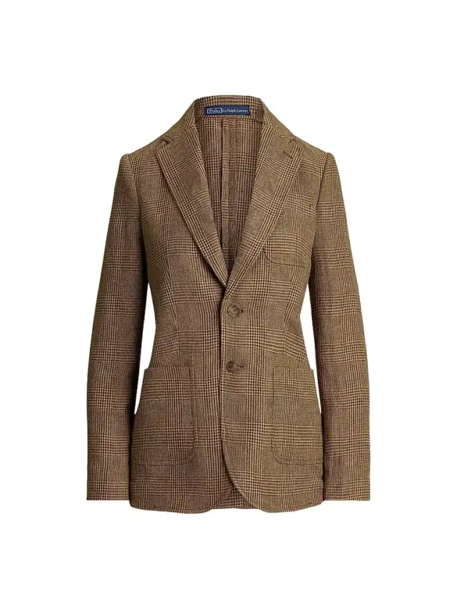 Polo Ralph Lauren Women's Single-Breasted Glen Plaid Linen Blazer