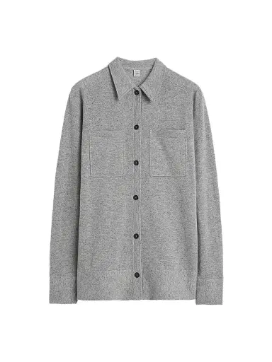TOTEME Women's Cashmere Patch Pocket Shirt | Thumbnail 1