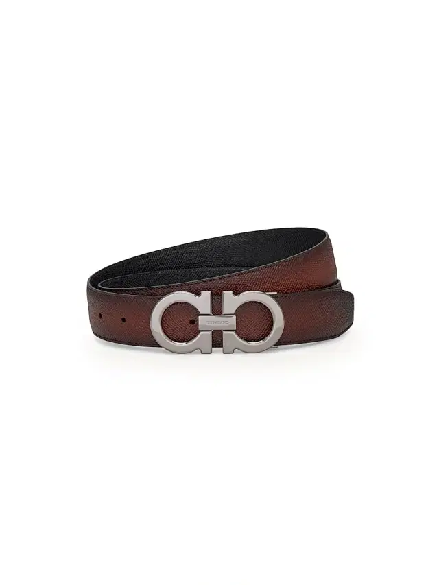Ferragamo Men's Double Gancini Reversible Leather Belt