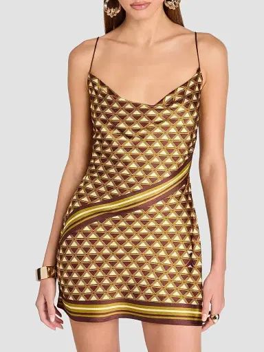 Retrofête Women's Clemenza Geometric Print Cowlneck Mini Dress | Thumbnail 4