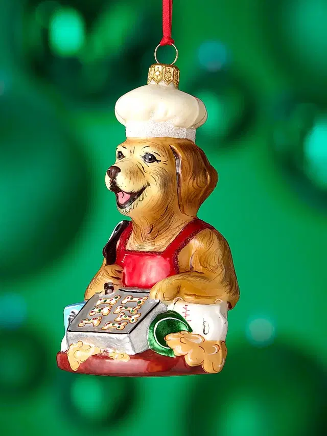 Joy To The World Cookie Baking Barker Glass Ornament