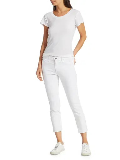 AG Jeans Women's Prima Sateen Mid-Rise Crop Cigarette Pants | Thumbnail 2