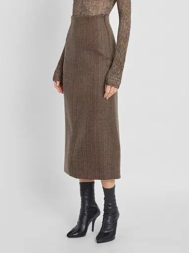 Maison Margiela Women's Wool Midi Skirt | Thumbnail 4
