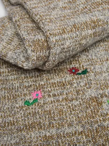 Dries Van Noten Men's Maila Floral-Embroidered Wool-Blend Scarf | Thumbnail 6
