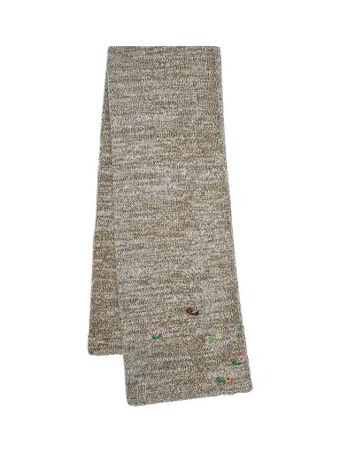 Dries Van Noten Men's Maila Floral-Embroidered Wool-Blend Scarf | Thumbnail 1