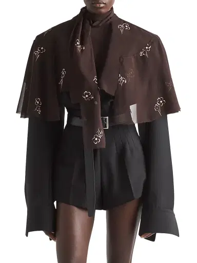 Prada Women's Print Georgette Cape | Thumbnail 2 Prada Women's Print Georgette Cape | Thumbnail 2
