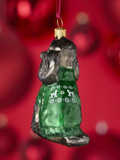 Joy To The World Poodle In Nordic Sweater Glass Ornament | Thumbnail 2