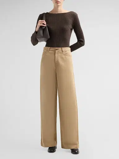 Vince Women's Boatneck Cotton Rib-Knit Sweater | Thumbnail 2