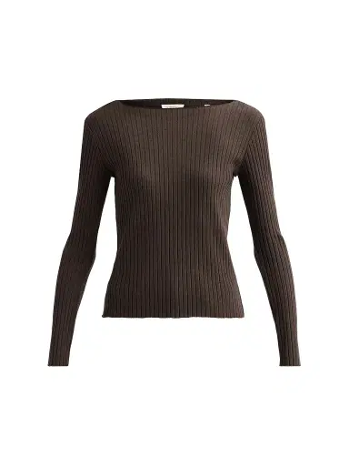 Vince Women's Boatneck Cotton Rib-Knit Sweater | Thumbnail 1