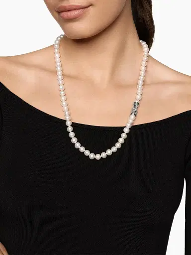 David Yurman Women's Pearl Strand Necklace in Sterling Silver | Thumbnail 2