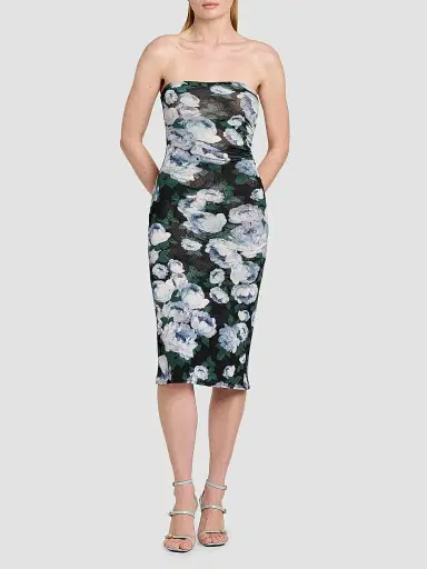 Stella McCartney Women's Bunch Of Roses Mesh Strapless Dress | Thumbnail 2