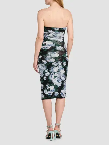 Stella McCartney Women's Bunch Of Roses Mesh Strapless Dress | Thumbnail 5