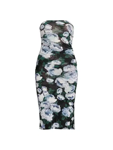 Stella McCartney Women's Bunch Of Roses Mesh Strapless Dress | Thumbnail 1