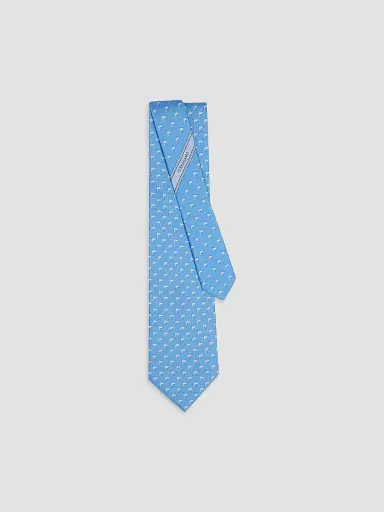 Ferragamo Men's Shark Print Silk Tie | Thumbnail 3 Ferragamo Men's Shark Print Silk Tie | Thumbnail 3