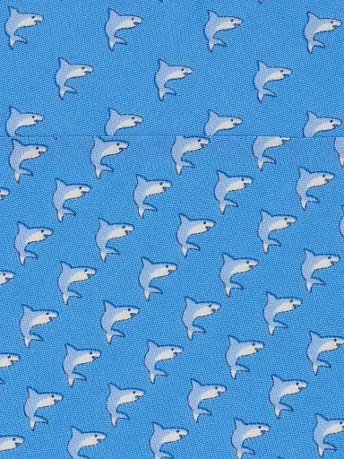 Ferragamo Men's Shark Print Silk Tie | Thumbnail 4 Ferragamo Men's Shark Print Silk Tie | Thumbnail 4