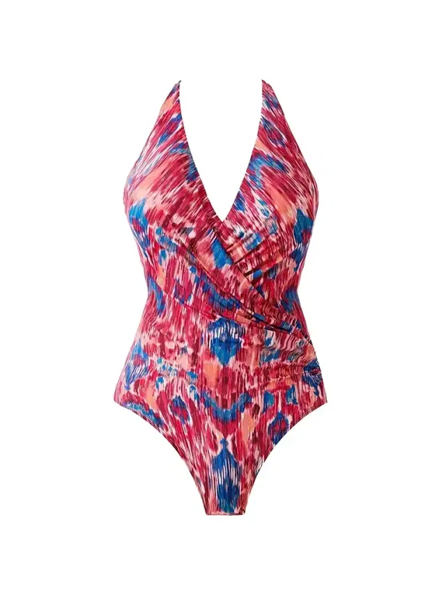 Miraclesuit Swim Women's Ikat Dorado Wrapsody Printed Swimsuit