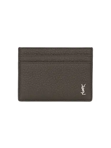 Saint Laurent Men's Tiny Cassandre Card Case in Grained Leather | Thumbnail 1