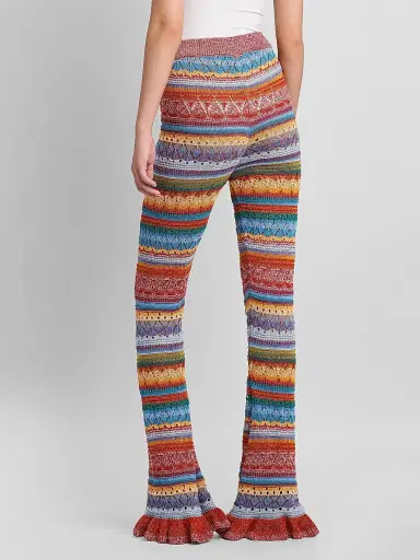 Etro Women's Striped Pointelle Knit Trousers | Thumbnail 3
