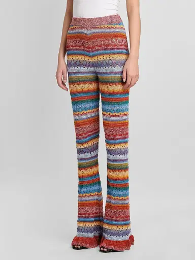 Etro Women's Striped Pointelle Knit Trousers | Thumbnail 4