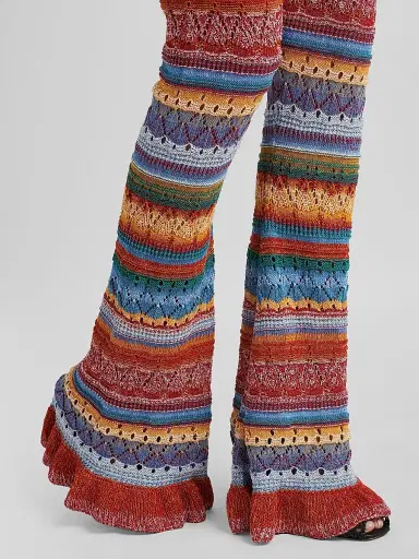 Etro Women's Striped Pointelle Knit Trousers | Thumbnail 5