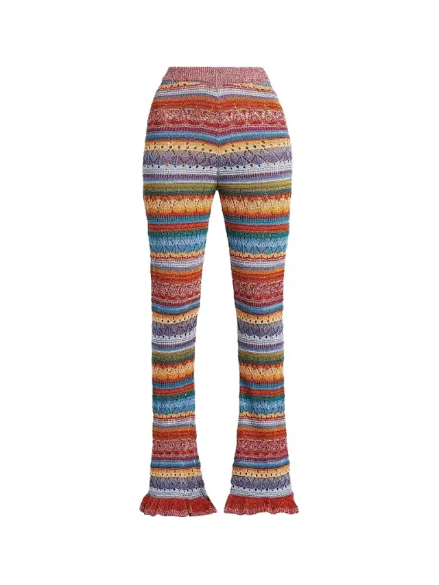 Etro Women's Striped Pointelle Knit Trousers