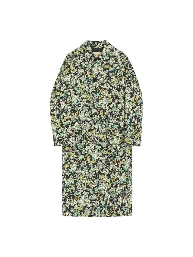 Valentino Men's Single-Breasted Coat in Cotton Drill with Papier Floral Print