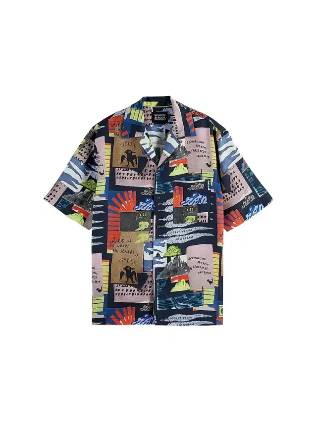 Scotch & Soda Men's Graphic Short-Sleeve Camp Shirt