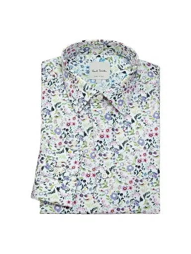 Paul Smith Men's Tailored-Fit Floral Cotton Shirt | Thumbnail 1 Paul Smith Men's Tailored-Fit Floral Cotton Shirt | Thumbnail 1