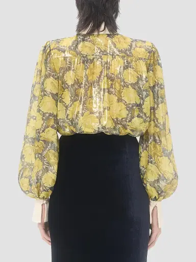 Valentino Women's Lurex Shirt with Après L'hiver Poppies Print | Thumbnail 4