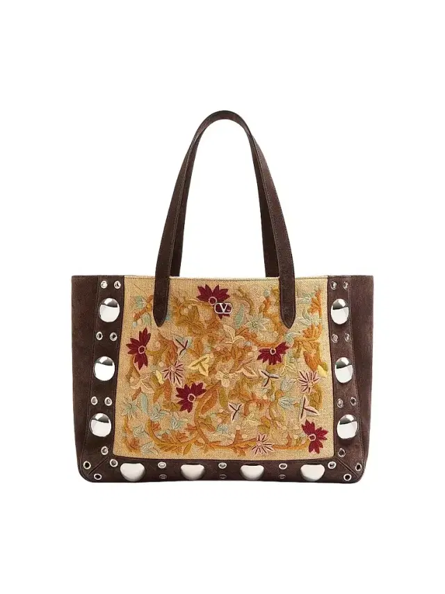 Valentino Women's Nellcôte Medium Embroidered Shopping Bag