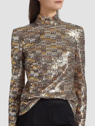 Rosetta Getty Women's Bauhuas Mesh Sequined Top | Thumbnail 6 Rosetta Getty Women's Bauhuas Mesh Sequined Top | Thumbnail 6