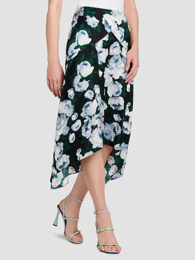 Stella McCartney Women's Bunch Of Roses Handkerchief Midi-Skirt | Thumbnail 4