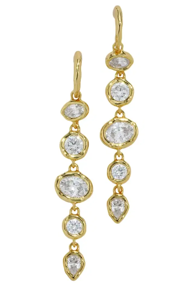 ALEXIS BITTAR Cubic Zirconia Asterales Linked Hoop Drop Earrings